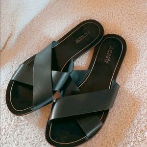 J.Crew black slides